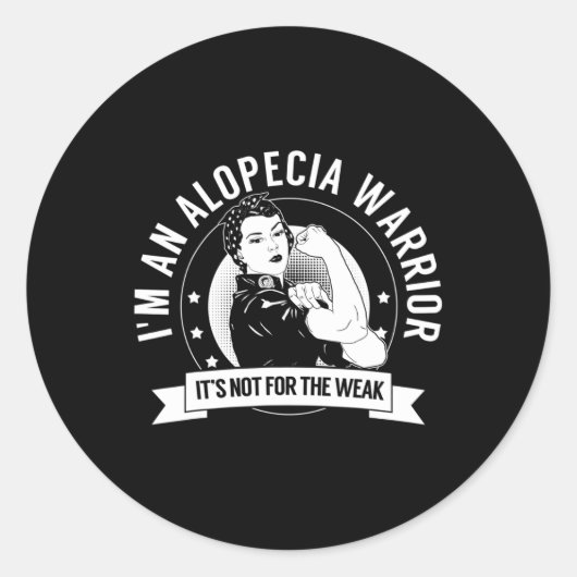 Sticker Rond Alopecia Warrior NFTW - Alopecia Awareness (Devant)