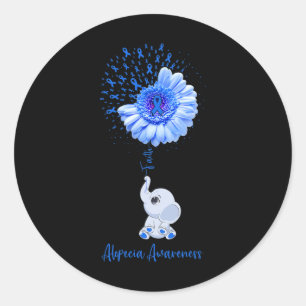 Sticker Rond Alopécie Conscience Foi éléphant Survivor Fighter