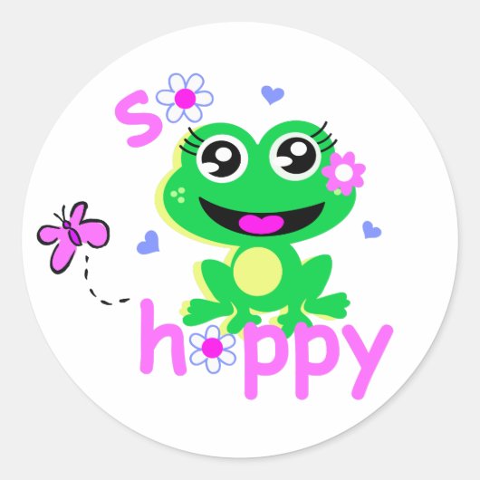 Sticker Rond alors hoppy grenouille écran.ai (Devant)