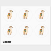 Sticker Rond Alpaca Aventure (Feuille)