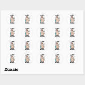 Sticker Rond Alpaca love music (Feuille)