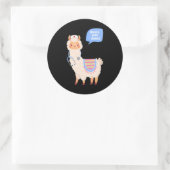 Sticker Rond Alpaca votre blessure mignonne Llama soins blessur (Sac)