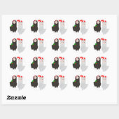 Sticker Rond alpacas de rennes de noël (Feuille)