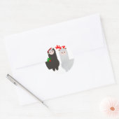Sticker Rond alpacas de rennes de noël (Enveloppe)
