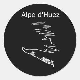 Sticker Rond Alpe de Huez en France design cycliste pour hommes