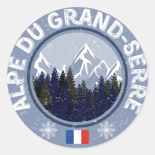 Sticker Rond Alpe Du Grand-Serre Station de ski (Devant)