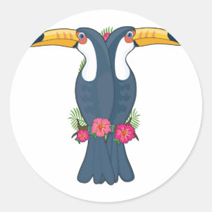 Sticker Rond Alphabet animal Toucan