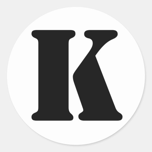 Sticker Rond Alphabet au crayon par lettre Janz K Blanc (Devant)