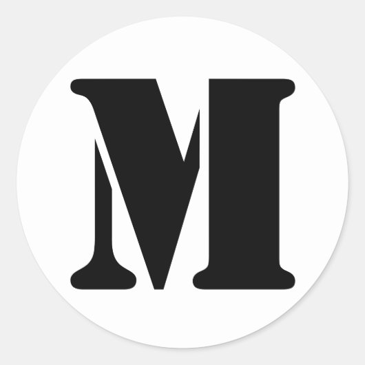 Sticker Rond Alphabet au crayon par lettre Janz M Blanc (Devant)