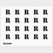Sticker Rond Alphabet au crayon par lettre Janz R Blanc (Feuille)