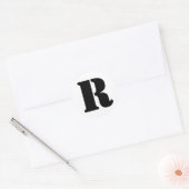 Sticker Rond Alphabet au crayon par lettre Janz R Blanc (Enveloppe)