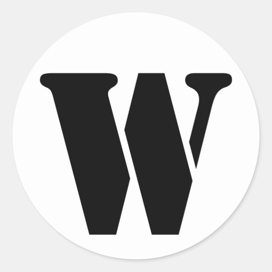 Sticker Rond Alphabet au crayon par lettre Janz W Blanc (Devant)