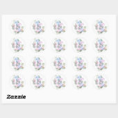 Sticker Rond alphabet botanique D hydrangea fleurs (Feuille)
