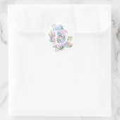 Sticker Rond alphabet botanique D hydrangea fleurs (Sac)