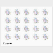Sticker Rond alphabet botanique L hortensia fleurs (Feuille)