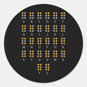 Sticker Rond Alphabet braille Blind Art