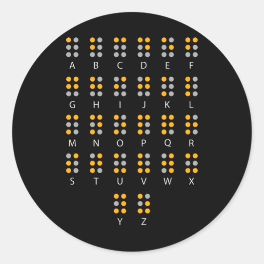 Sticker Rond Alphabet braille Blind Art (Devant)