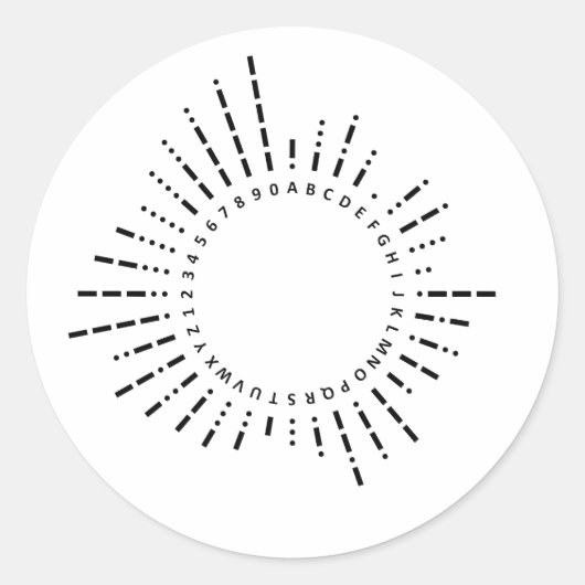 Sticker Rond Alphabet Code Morse (Devant)