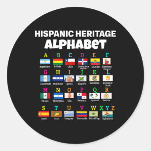 Sticker Rond Alphabet Drapeau Hispanique Pour Enseignants Éduca