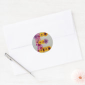 Sticker Rond Alphabet E en fleurs (Enveloppe)