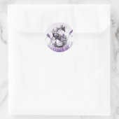 Sticker Rond Alphabet Fleurs violettes - Lettre S Nom Filles (Sac)