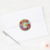 Sticker Rond Alphabet G en fleurs (Enveloppe)