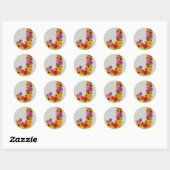 Sticker Rond Alphabet J en fleurs (Feuille)