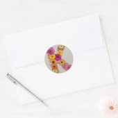 Sticker Rond Alphabet K en fleurs (Enveloppe)