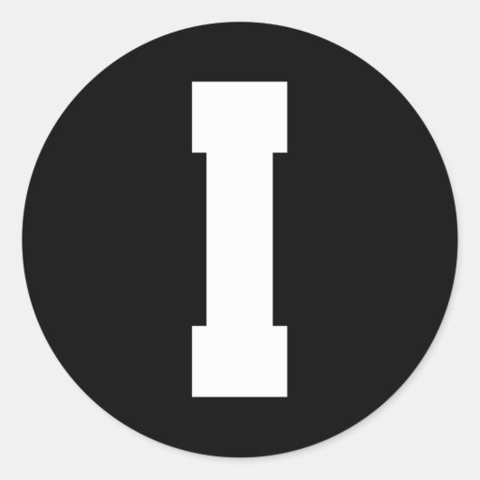 Sticker Rond Alphabet majuscule Lettre I (Devant)