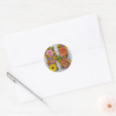 Sticker Rond Alphabet N en fleurs (Enveloppe)