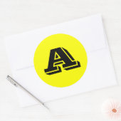 Sticker Rond Alphabet par Janz Lettre majuscule A Jaune (Enveloppe)