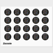 Sticker Rond Alphabet spatial Astronomie Enseignant en sciences (Feuille)