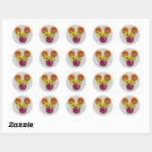 Sticker Rond Alphabet V en fleurs (Feuille)