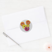 Sticker Rond Alphabet V en fleurs (Enveloppe)