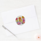 Sticker Rond Alphabet W en fleurs (Enveloppe)