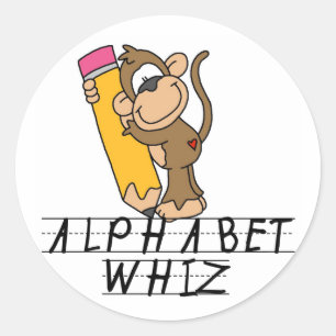 Sticker Rond Alphabet Whiz