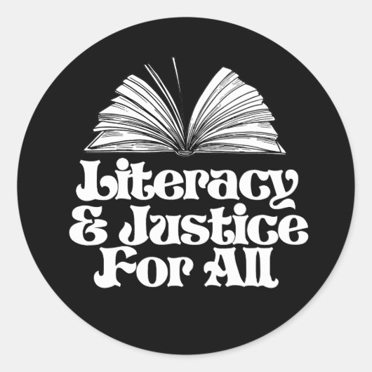 Sticker Rond Alphabétisation et justice pour tous (Devant)