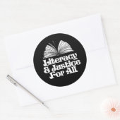 Sticker Rond Alphabétisation et justice pour tous (Enveloppe)