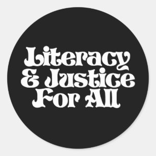 Sticker Rond Alphabétisation et justice pour tous