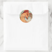 Sticker Rond Alphons Mucha été (Sac)