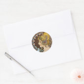 Sticker Rond Alphonse Mucha (Enveloppe)