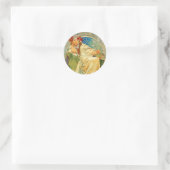 Sticker Rond Alphonse Mucha Art Nouveau Princesse Hyacinth (Sac)