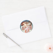 Sticker Rond Alphonse Mucha Dance (Enveloppe)