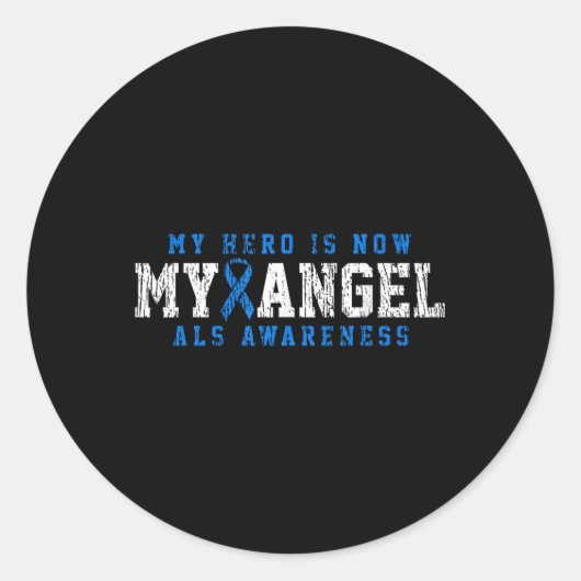 Sticker Rond Als Sensibilisation Famille Bleu Ruban (Devant)