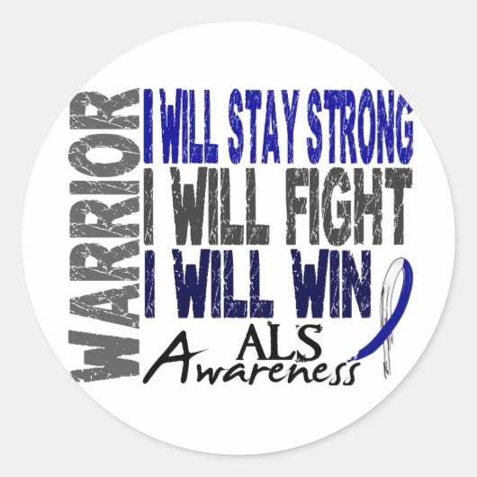 Sticker Rond ALS Warrior (Devant)