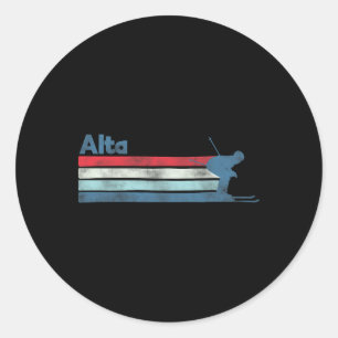 Sticker Rond Alta Utah Retro Ski