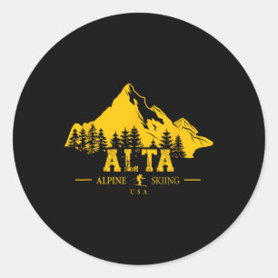 Sticker Rond Alta Utah Usa Station de ski alpin Wasatch Mou