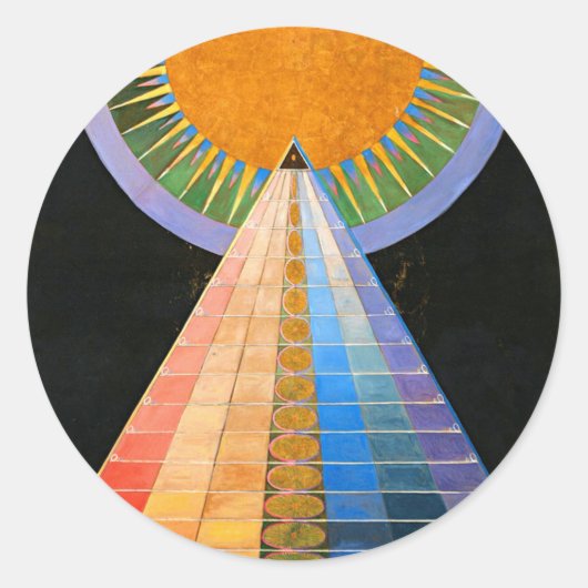 Sticker Rond Altarpiece Hilma Af Klint No 1 (Devant)