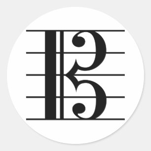 Sticker Rond Alto Clef sur le personnel