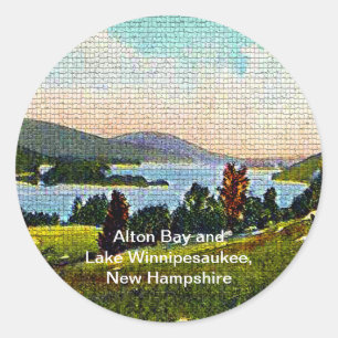 Sticker Rond Alton Bay et Lake Winnipesaukee, New Hampshire